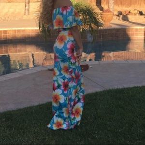 Hawiian Maxi off the shoulder dress